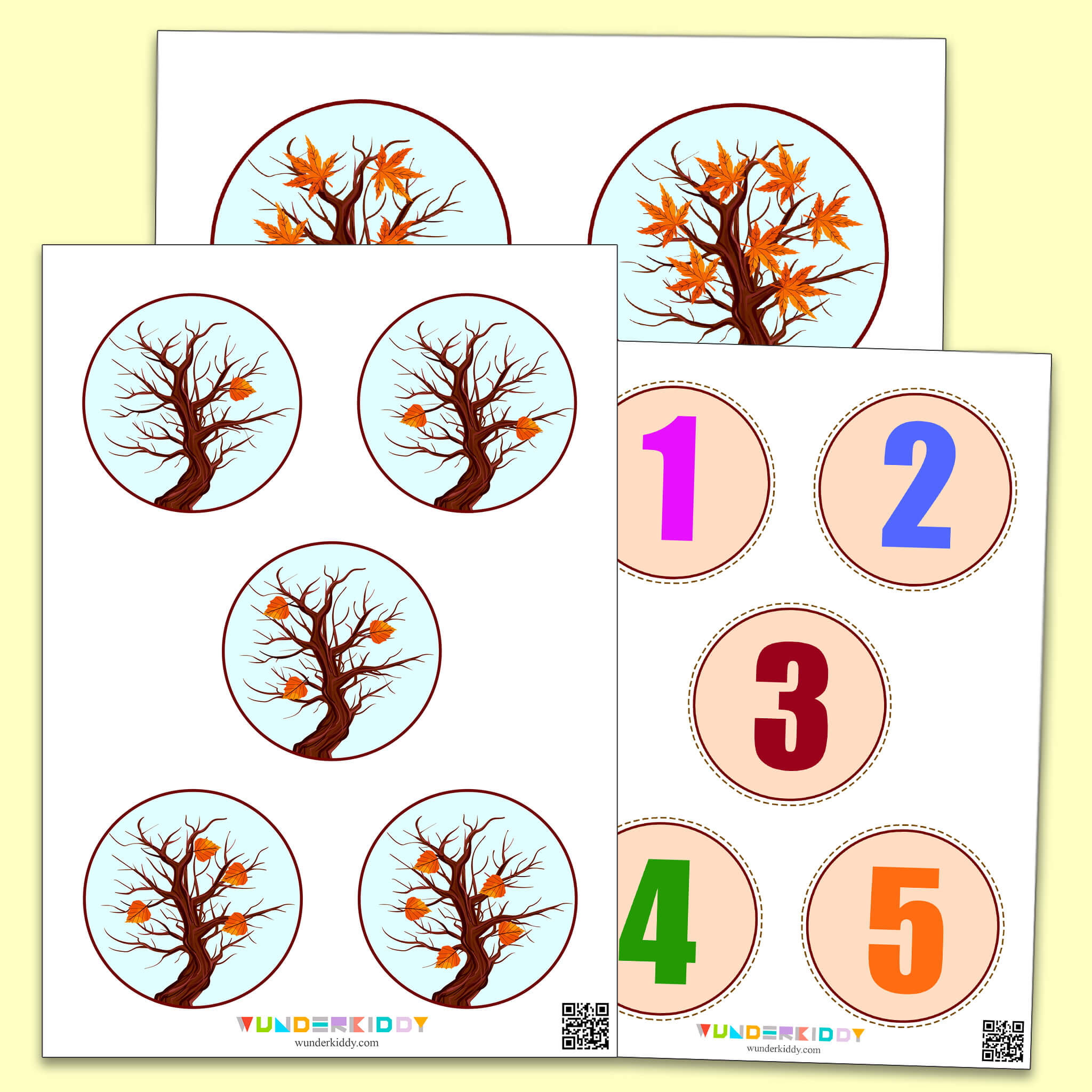 Развивающая игра «Сколько листьев?»
