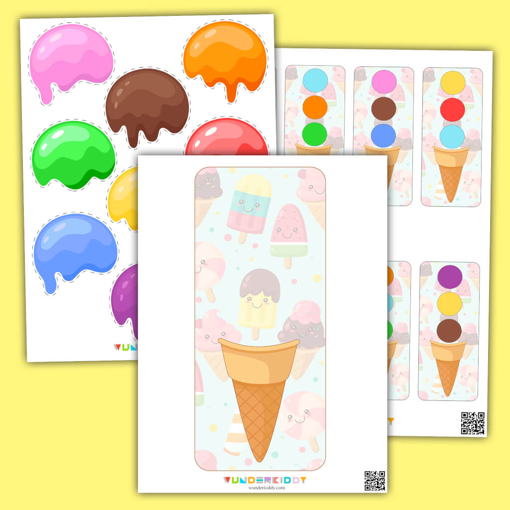 Ice Cream Cone Color Match  Preschool colors, Preschool activities, Color  activities