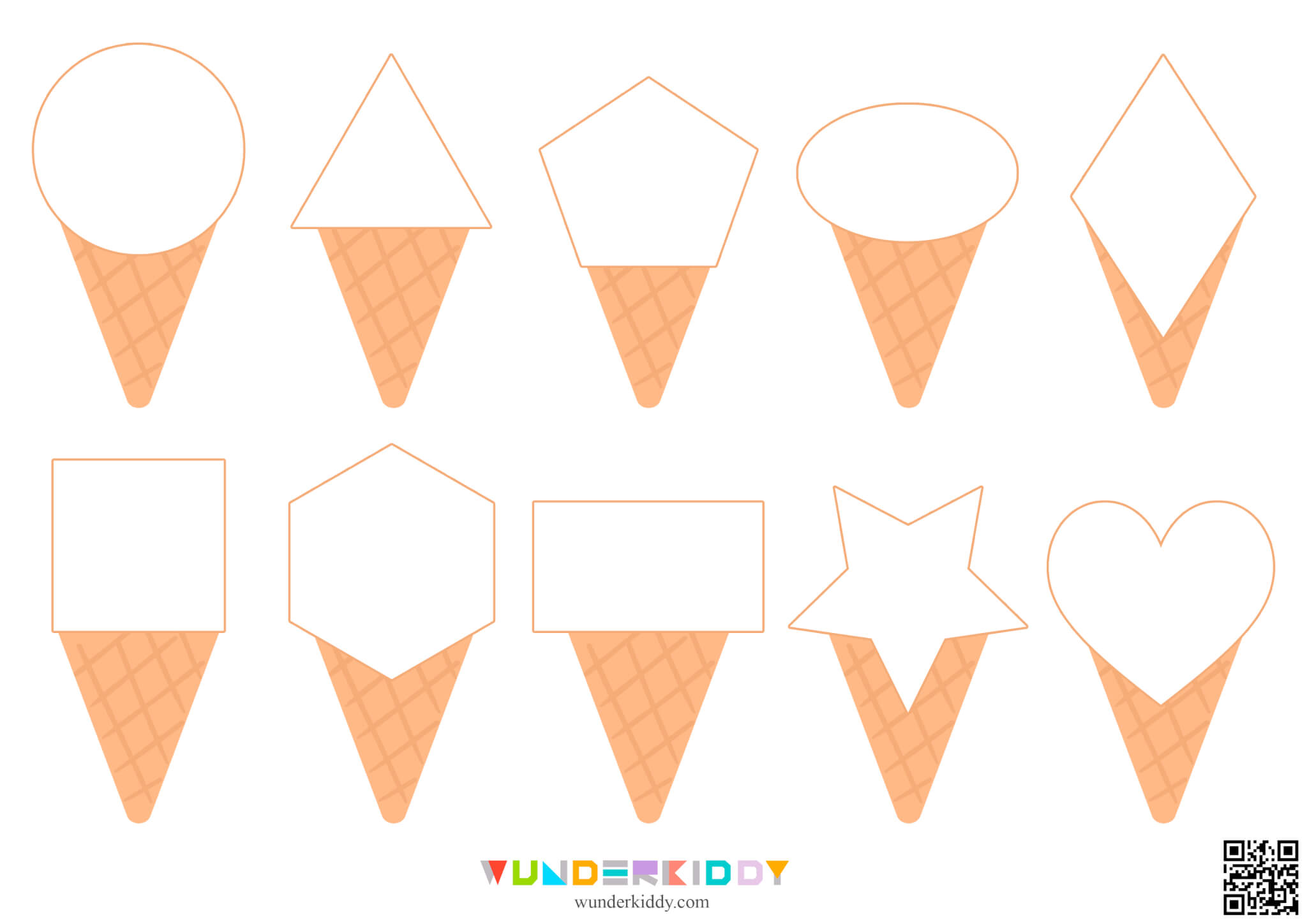 Summer Learning Activity: Match the Shapes Ice Cream - Image 2