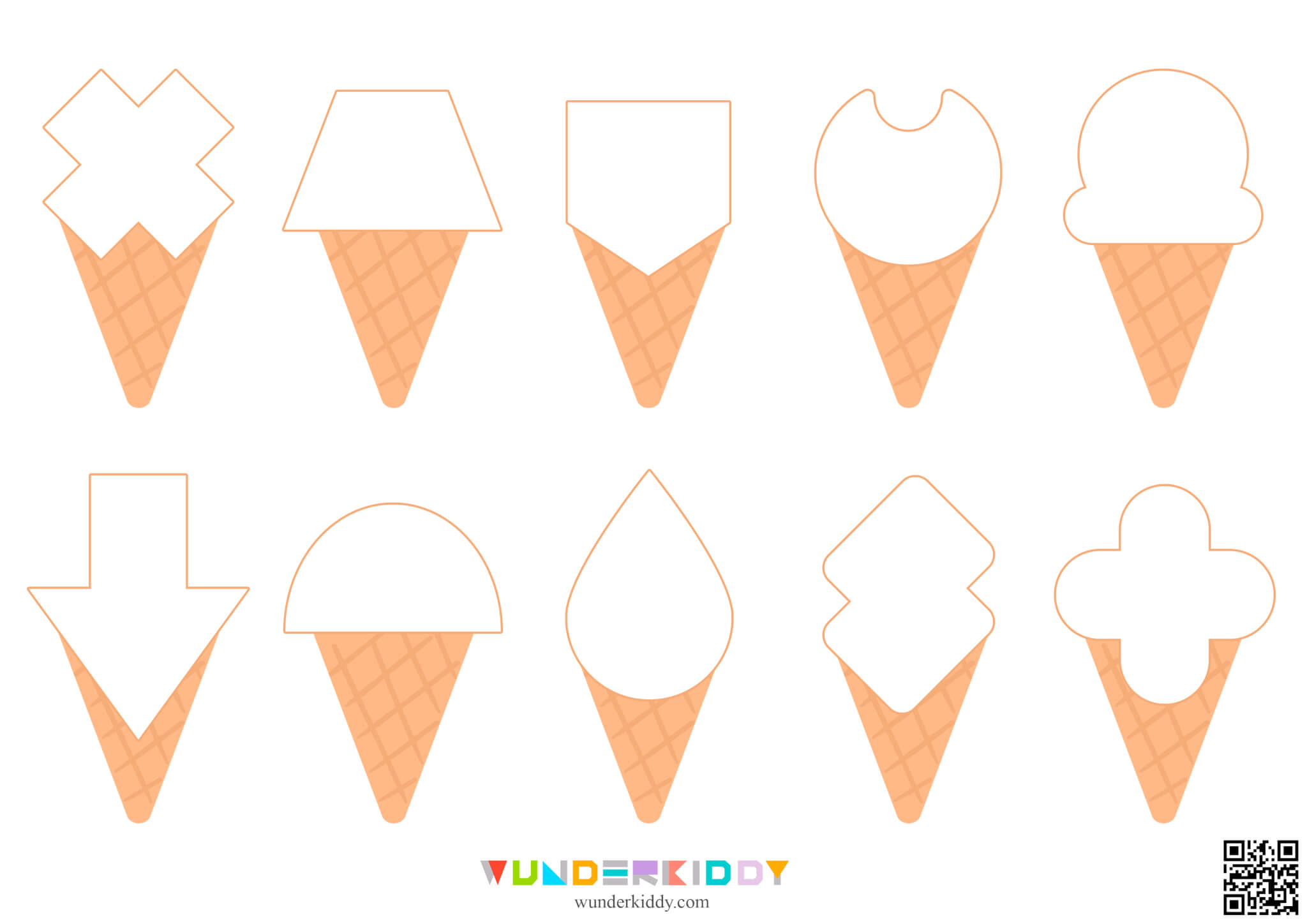 Summer Learning Activity: Match the Shapes Ice Cream - Image 3