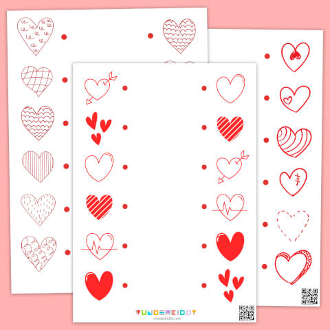 Робочі аркуші «З'єднай однакові серця» - Зображення 2