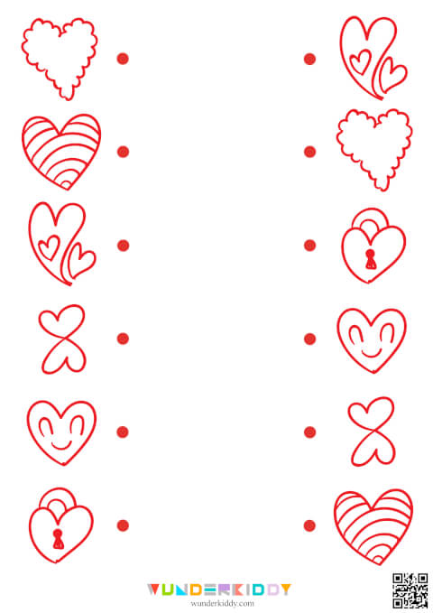 Робочі аркуші «З'єднай однакові серця» - Зображення 6