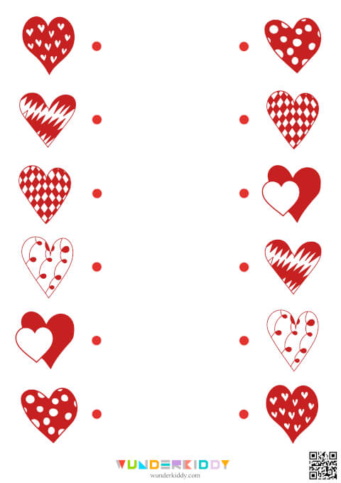 Робочі аркуші «З'єднай однакові серця» - Зображення 7