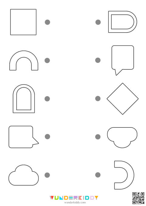 Printable Shape Matching Worksheets - Image 6