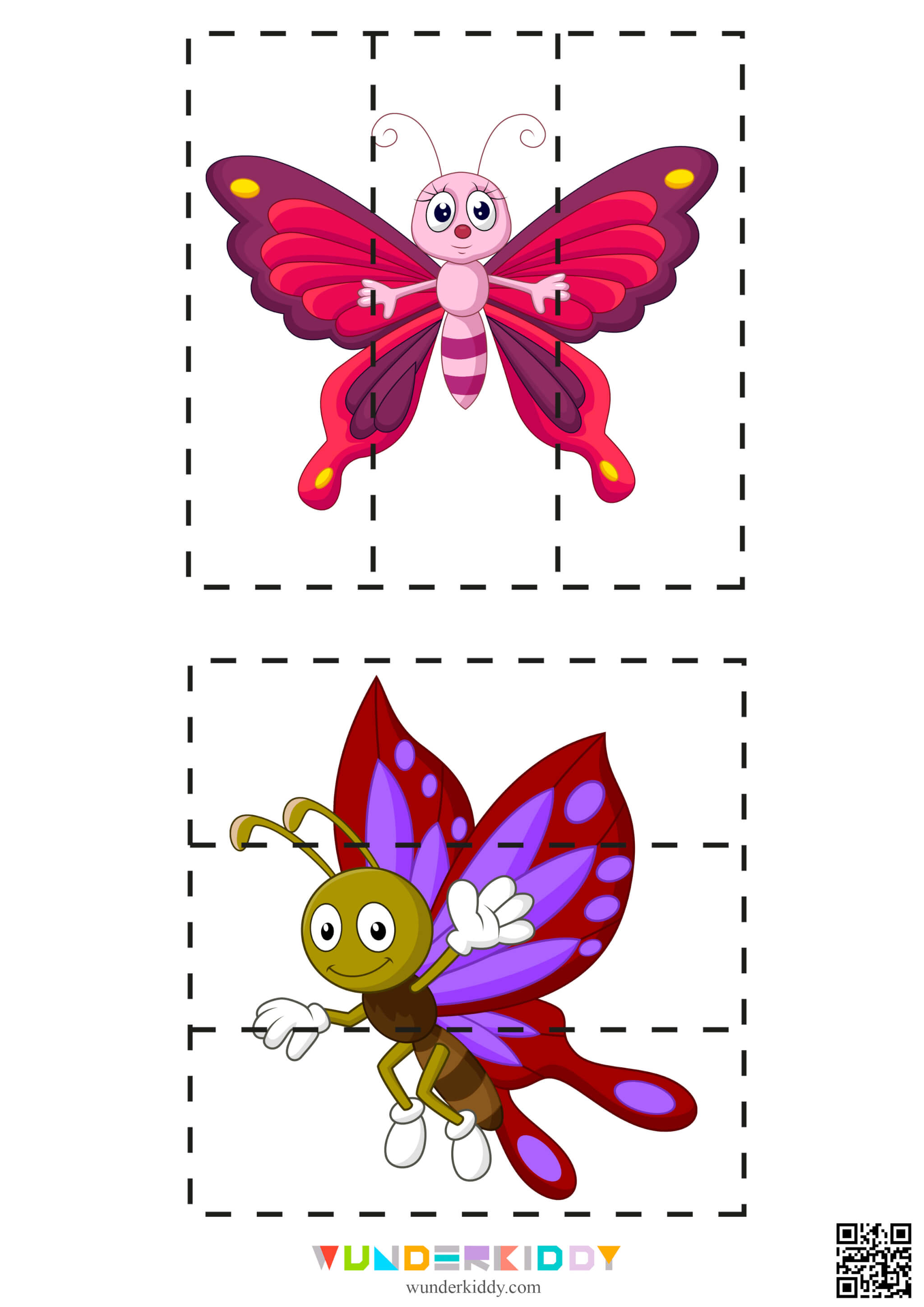 Insect Theme Printable Puzzles Activity For Kindergarten