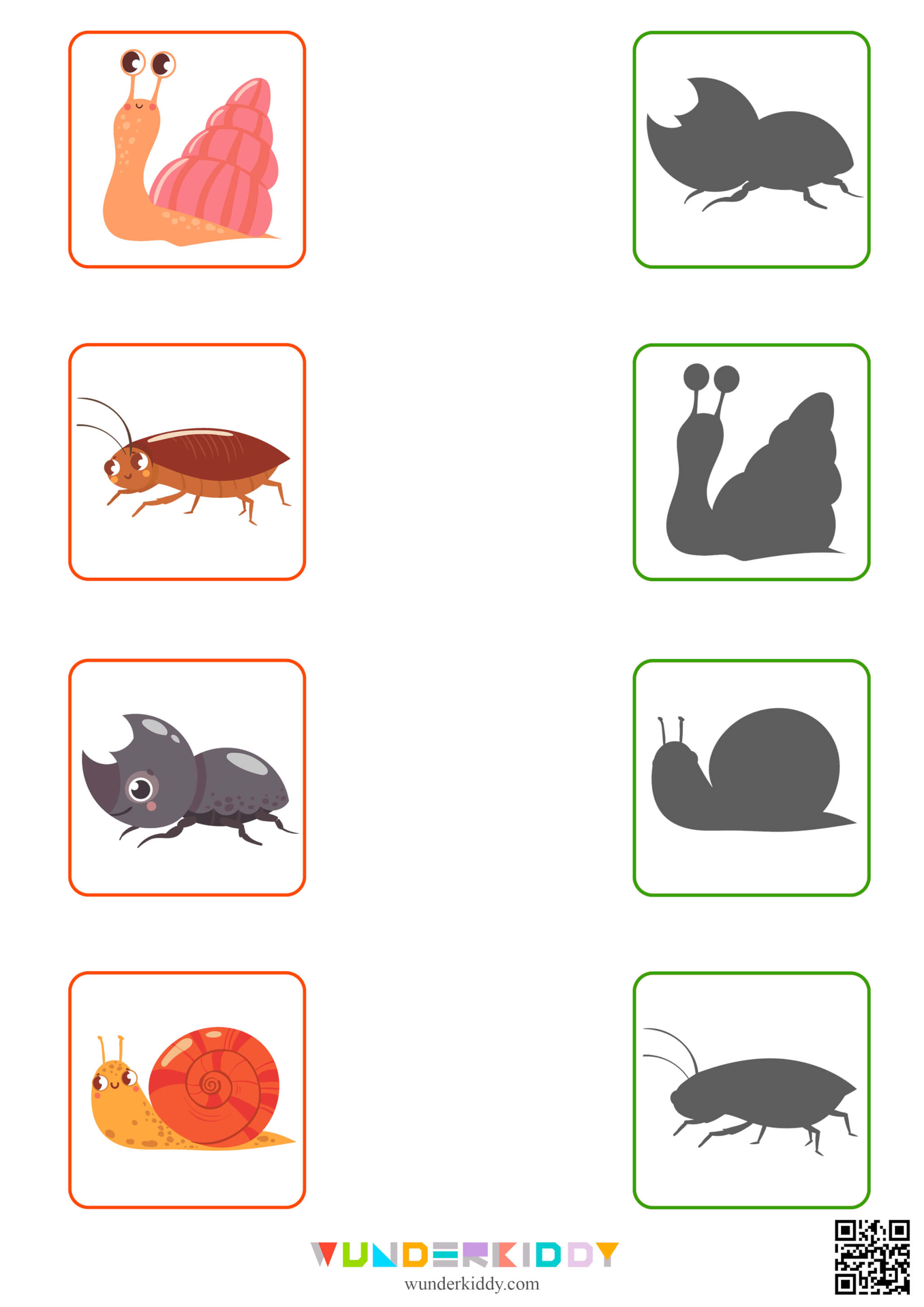 Worksheets «Insect silhouettes» - Image 3