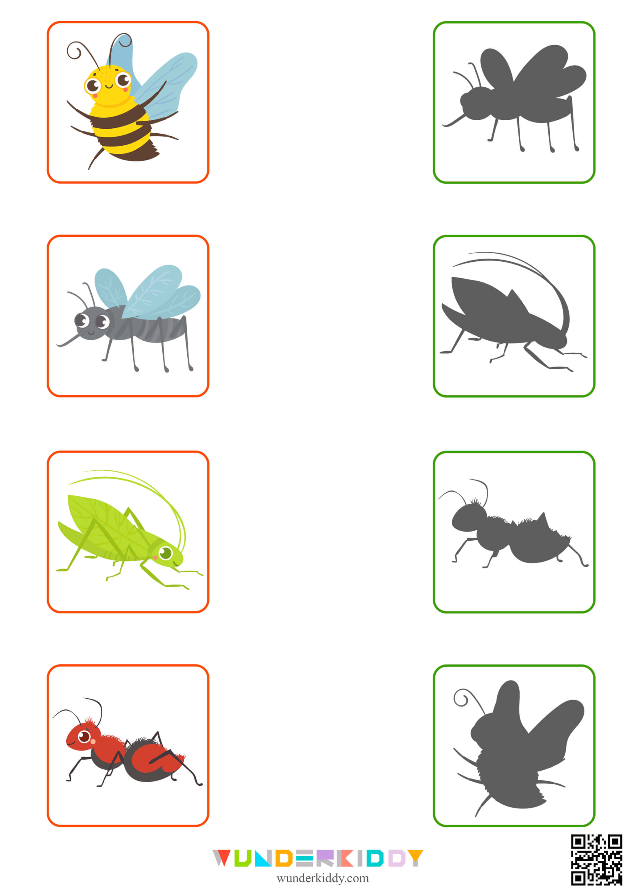 Worksheets «Insect silhouettes» - Image 4
