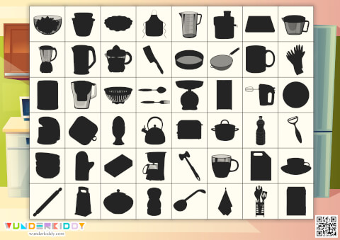Kitchen Utensils Shadow Match Worksheet - Image 2