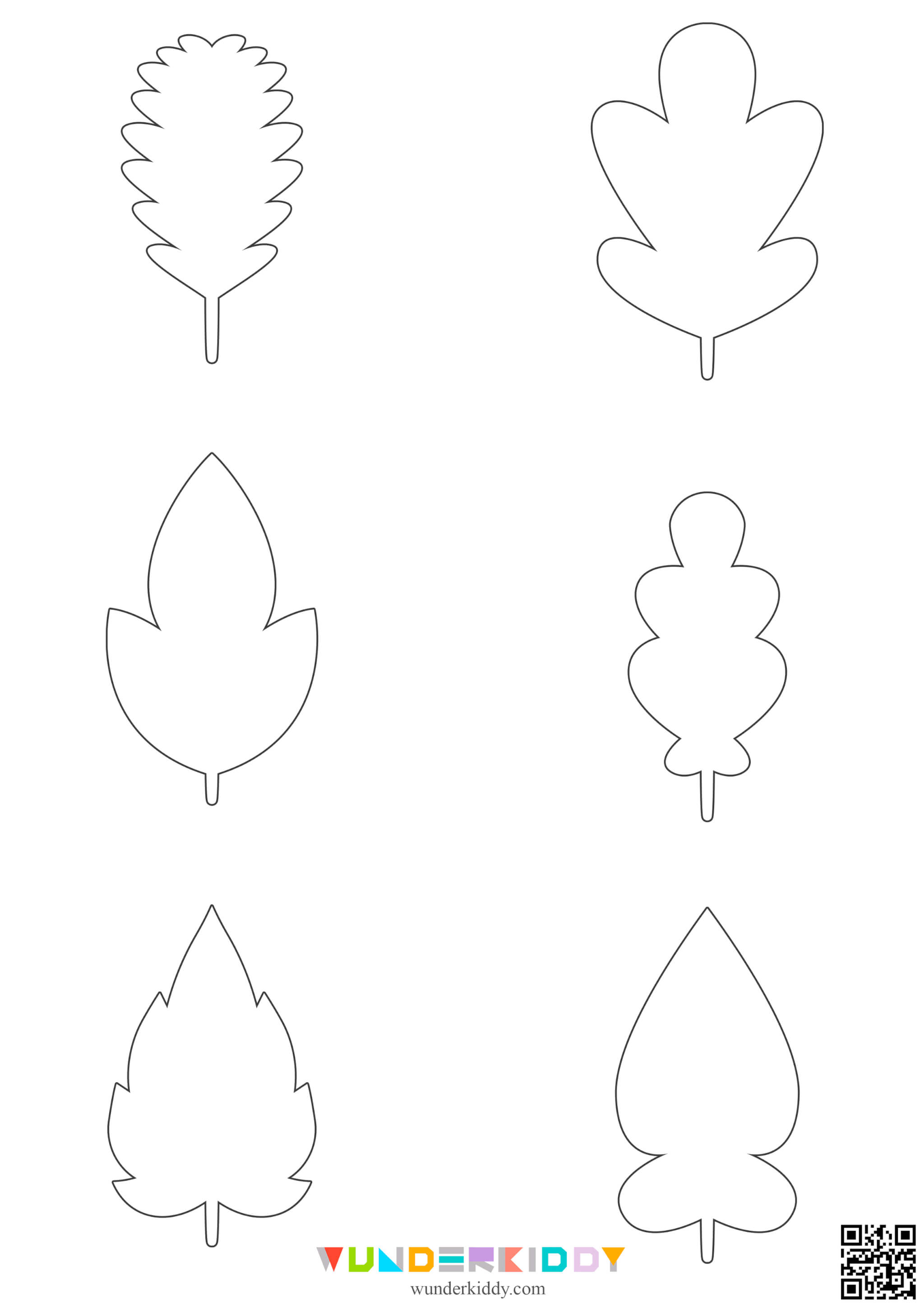 Шаблони та розмальовки «Осіннє листя» - Зображення 2