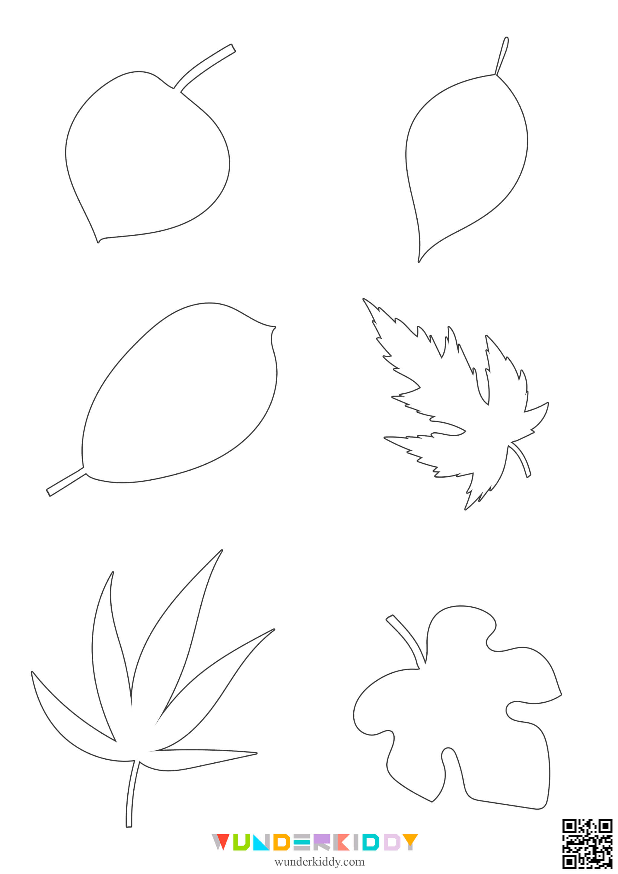 Шаблони та розмальовки «Осіннє листя» - Зображення 4