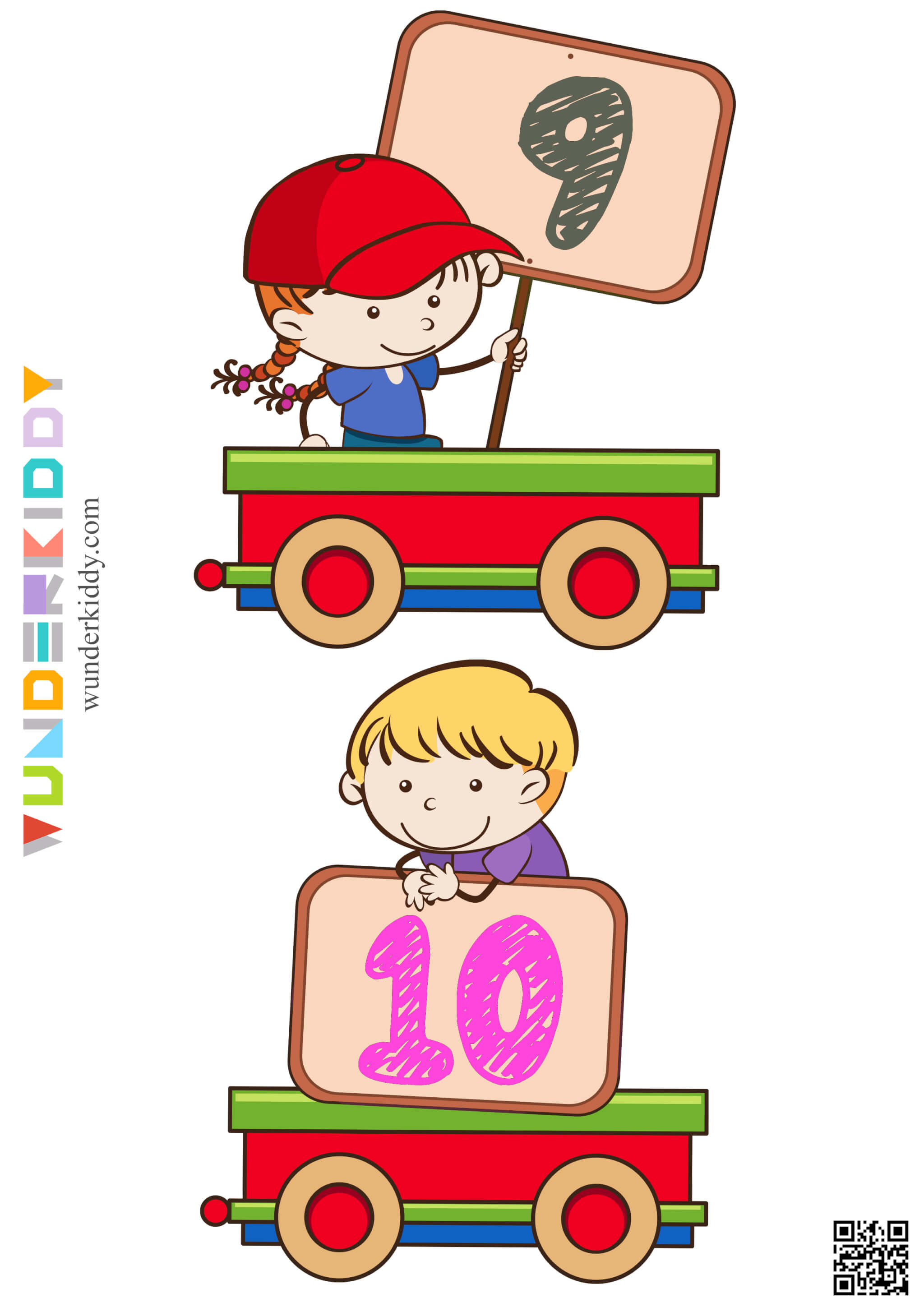 Learning Numbers Colored Worksheet The Train
