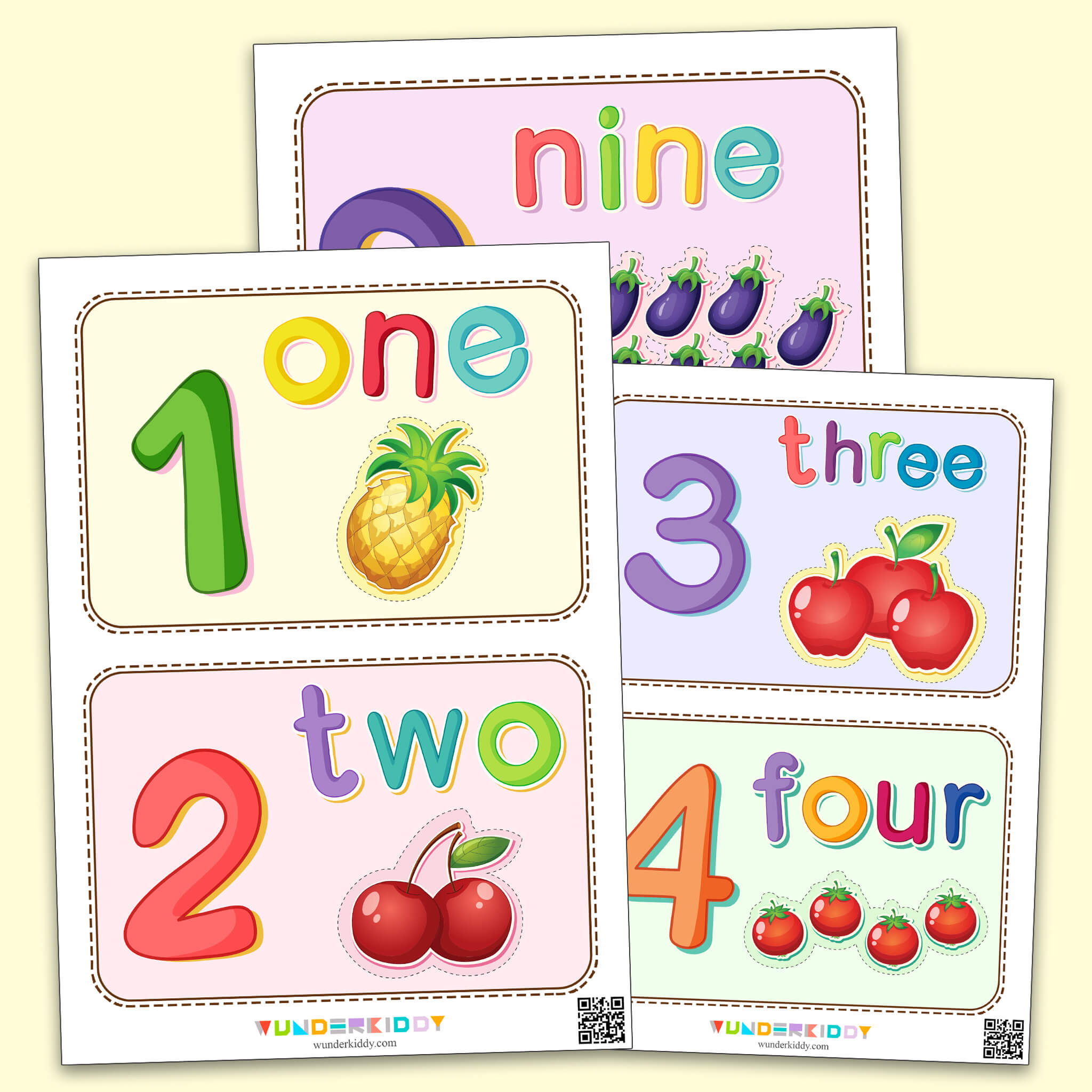 Flash cards «Learning to count up to 10»