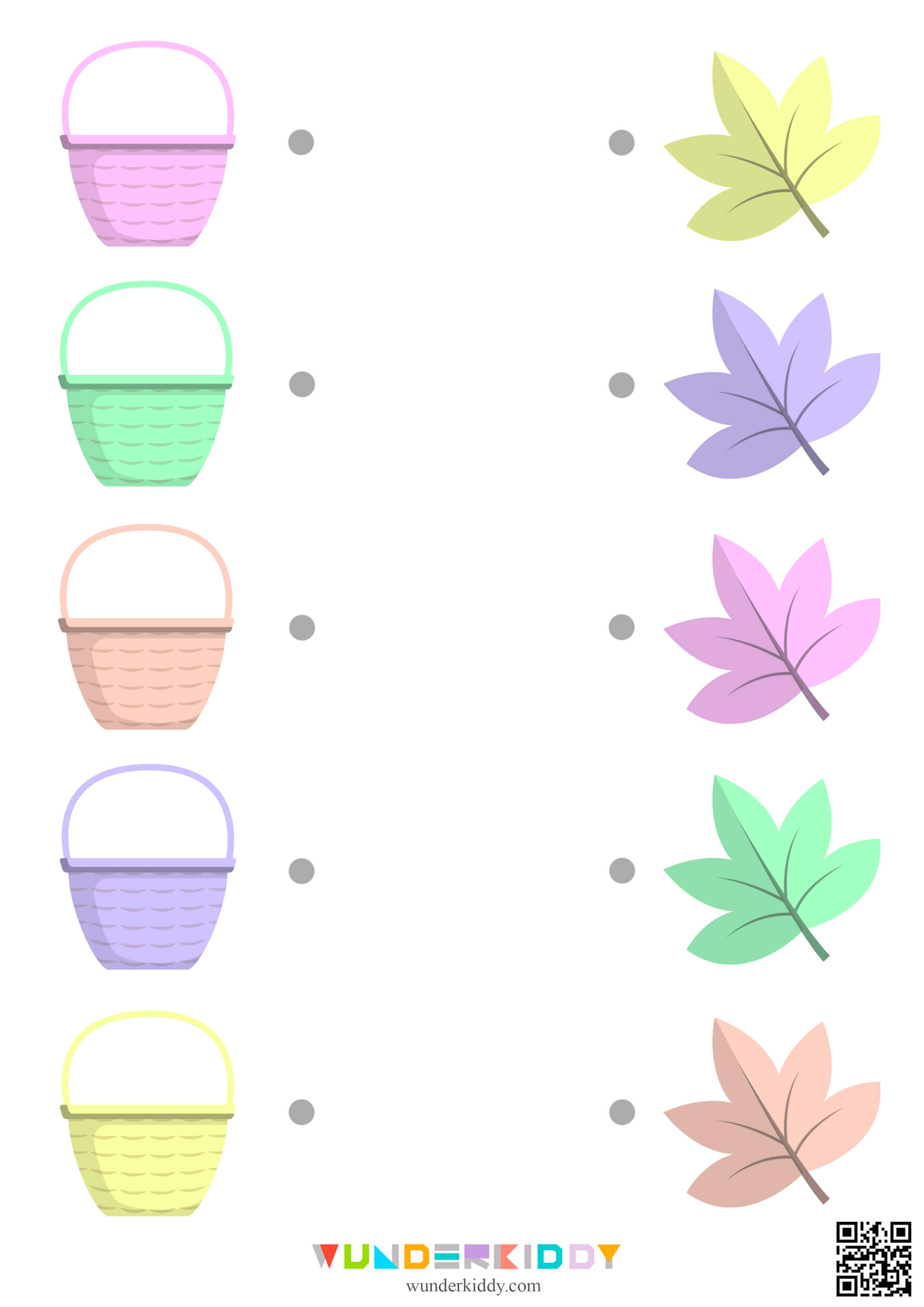 Juego de otoño para emparejar hojas y canastas - Imagen 6