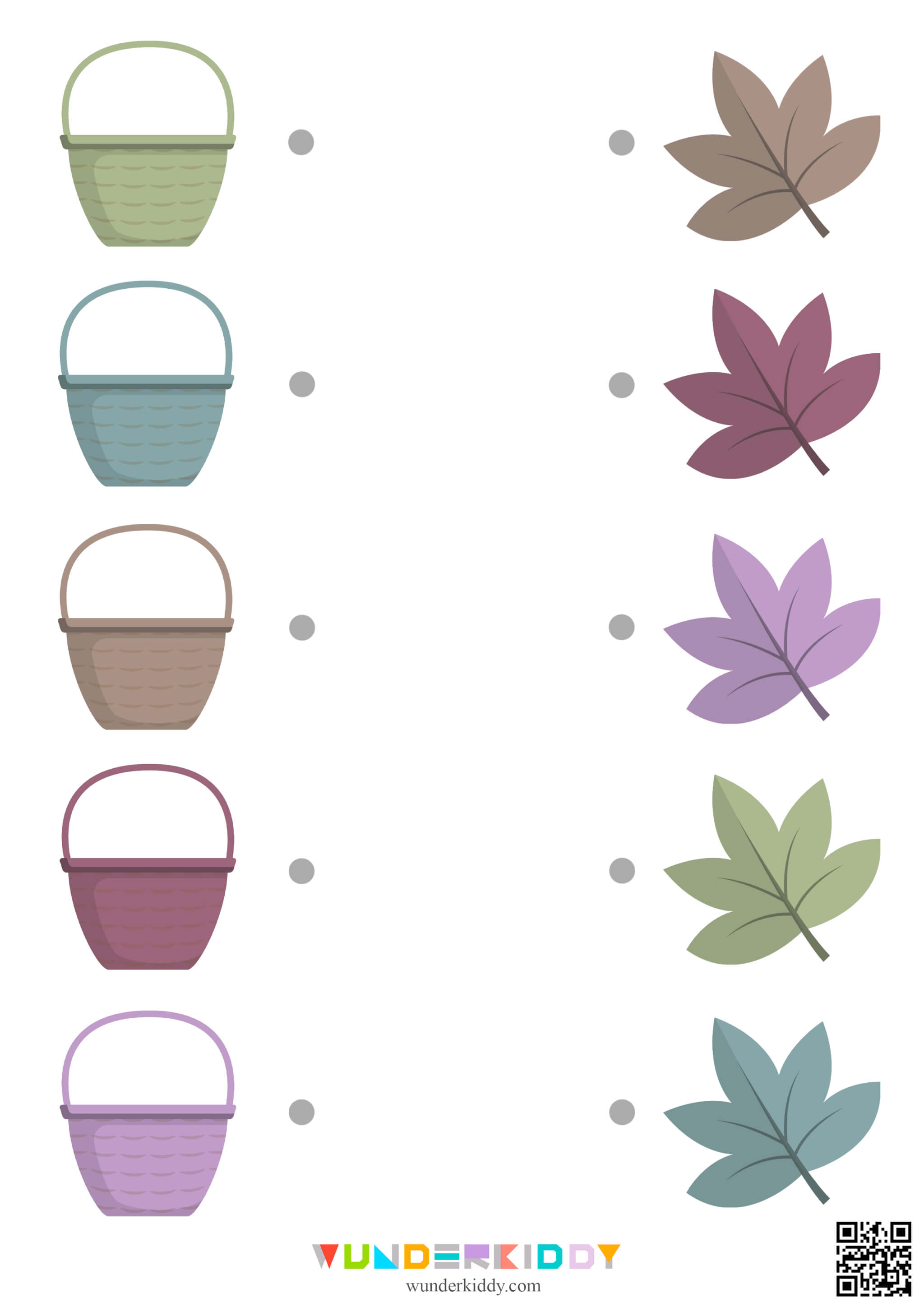 Juego de otoño para emparejar hojas y canastas - Imagen 8
