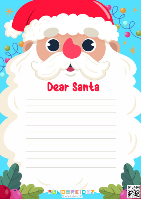 Free Printable Letter to Dear Santa Template for Kids