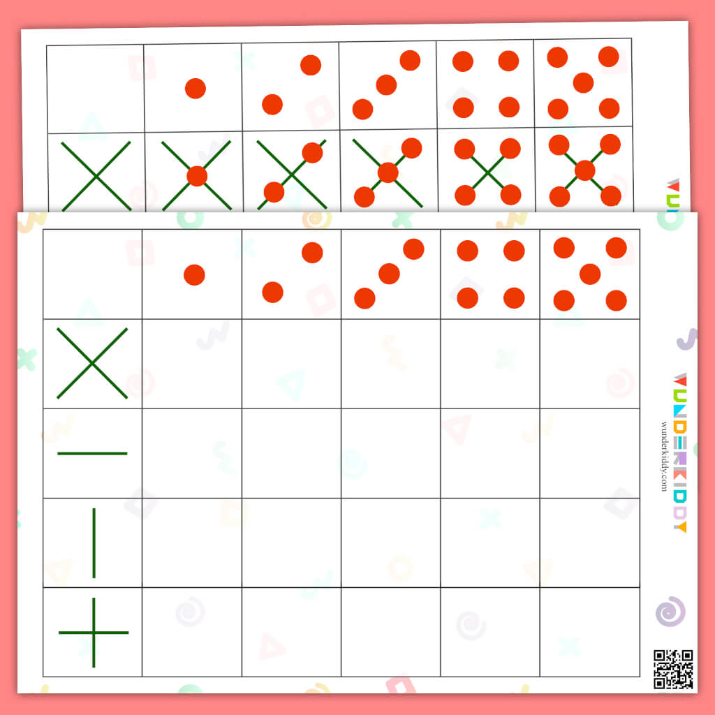 Line Matrix Vision Exercise .pdf Printable Line and Dot Matrix Logical Worksheet for Preschool