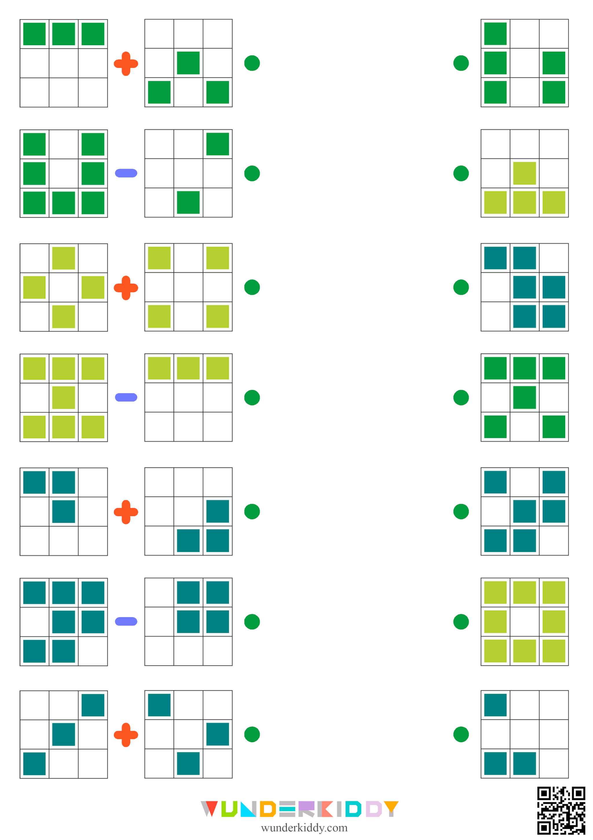 Math Blocks Logic Puzzle Worksheet - Image 2