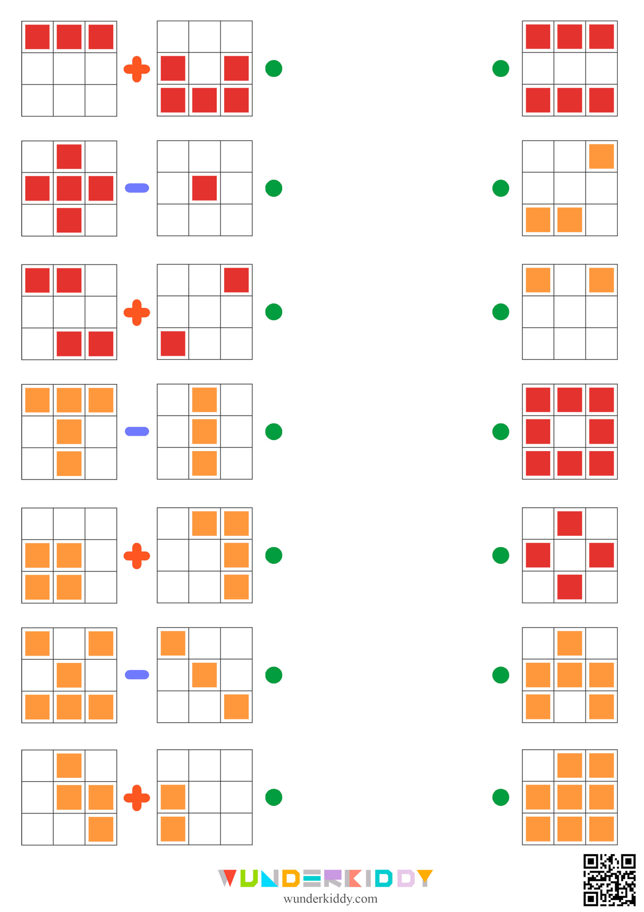 Math Blocks Logic Puzzle Worksheet - Image 3