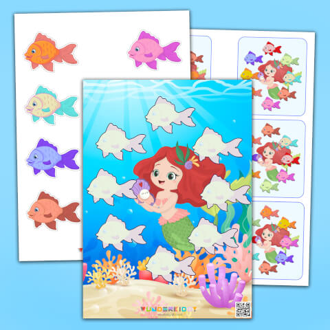 Zuordnungsspiel «Meerjungfrau und Fische» - Bild 2