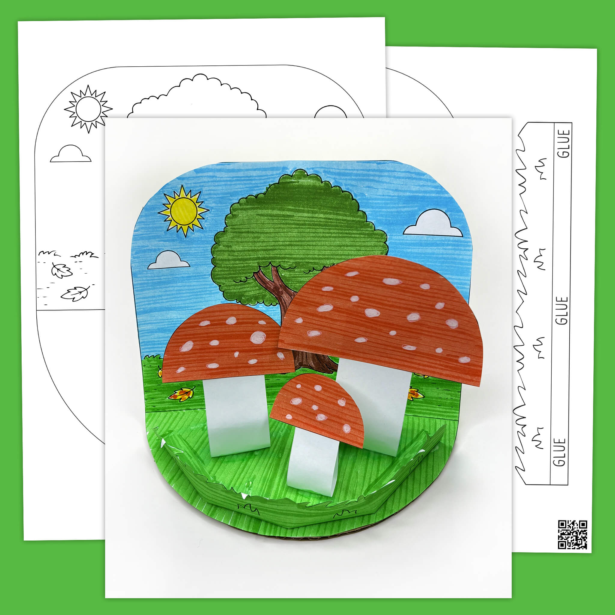 DIY 3D Paper Mushroom Craft Activity