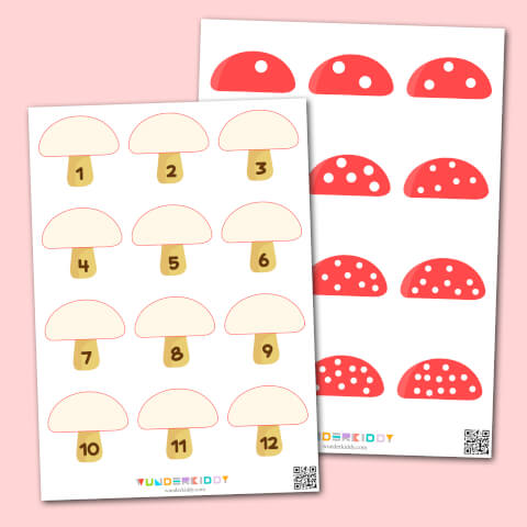 Worksheet «Mushroom Counting» for Kids