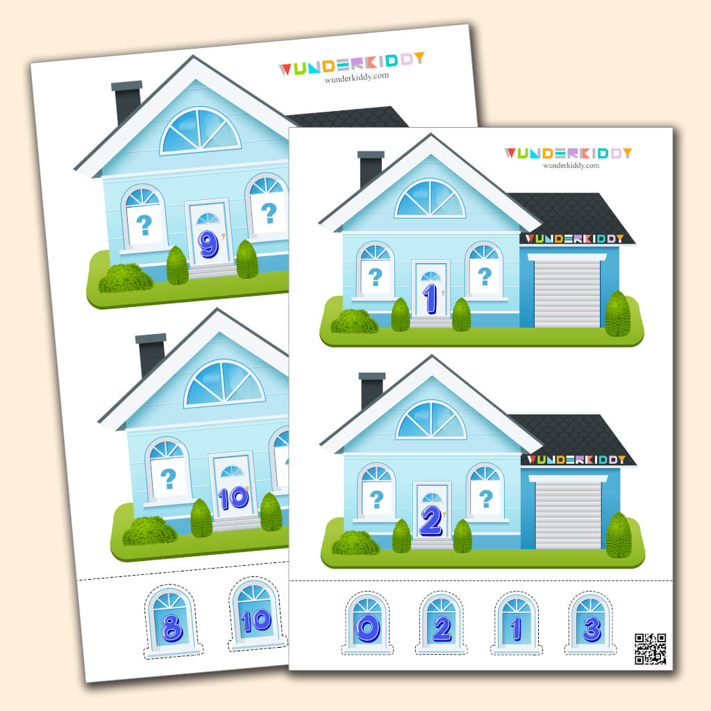 Printable missing numbers worksheet for preschoolers