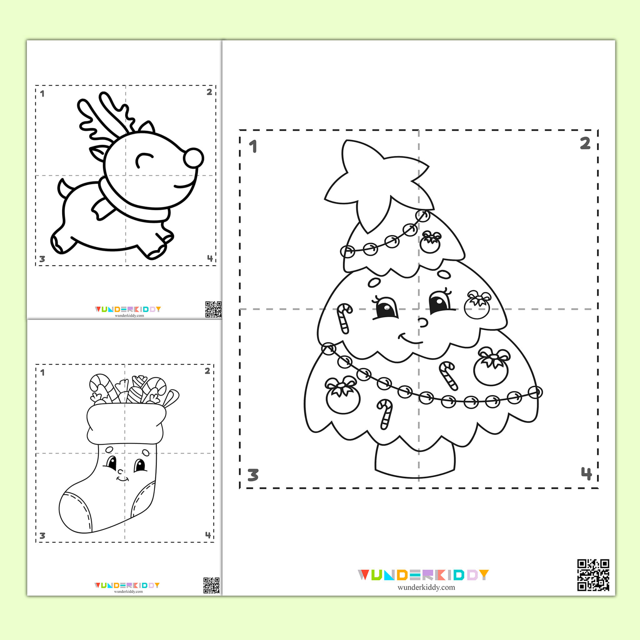 Coloring Pages New Year's Puzzle