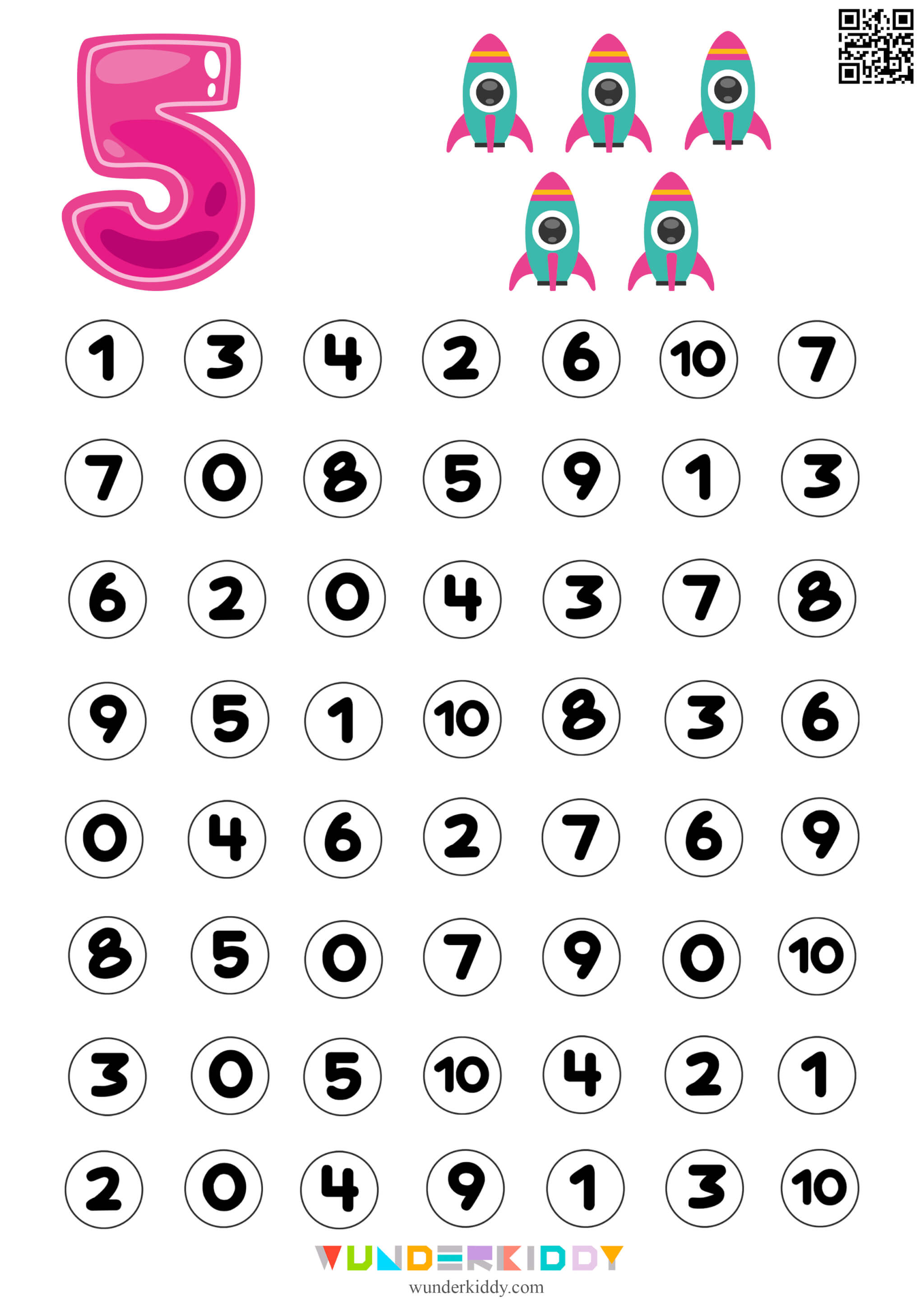 Printable Number Recognition Worksheet For Kindergarten