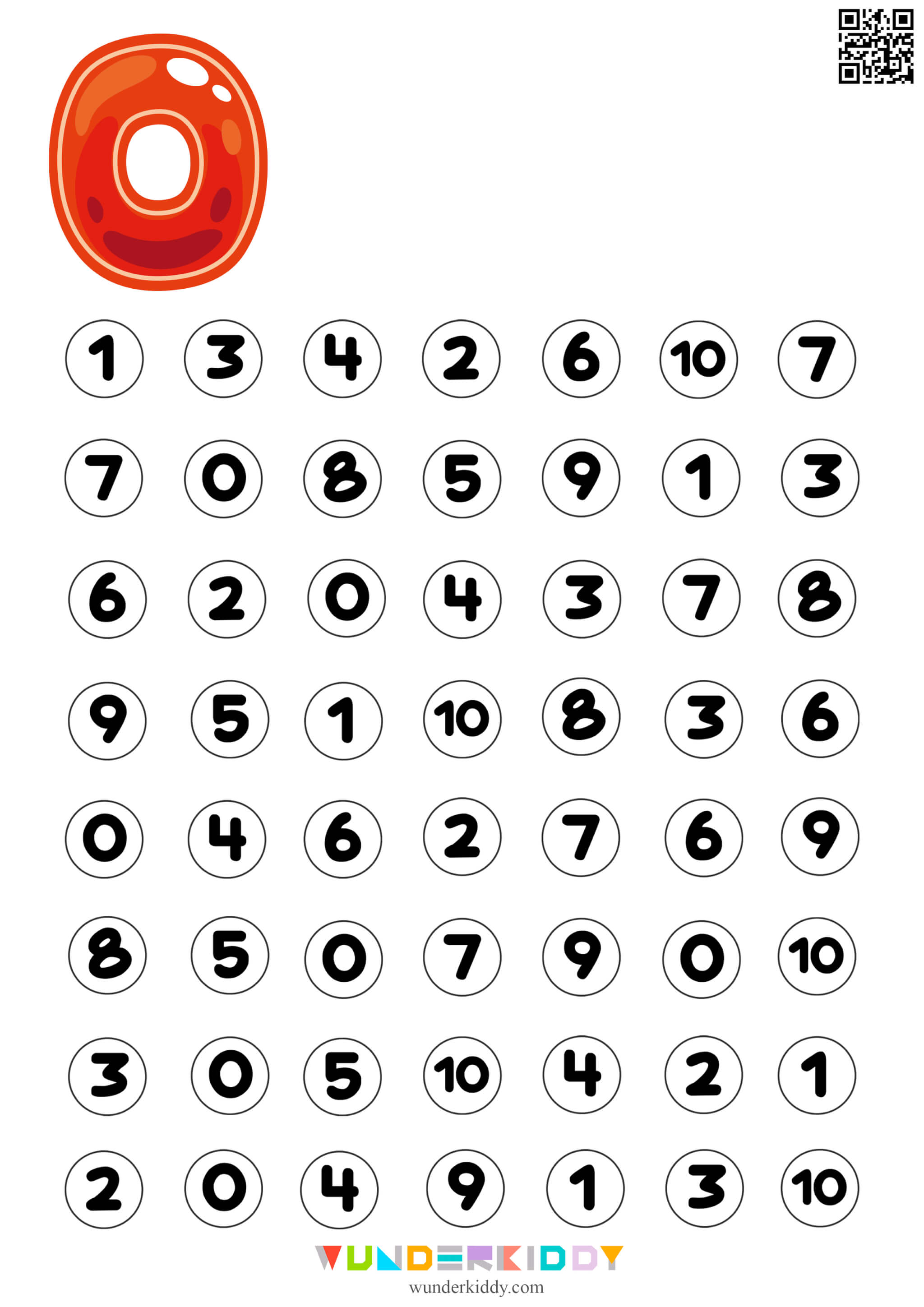 Printable Number Recognition Worksheet For Kindergarten