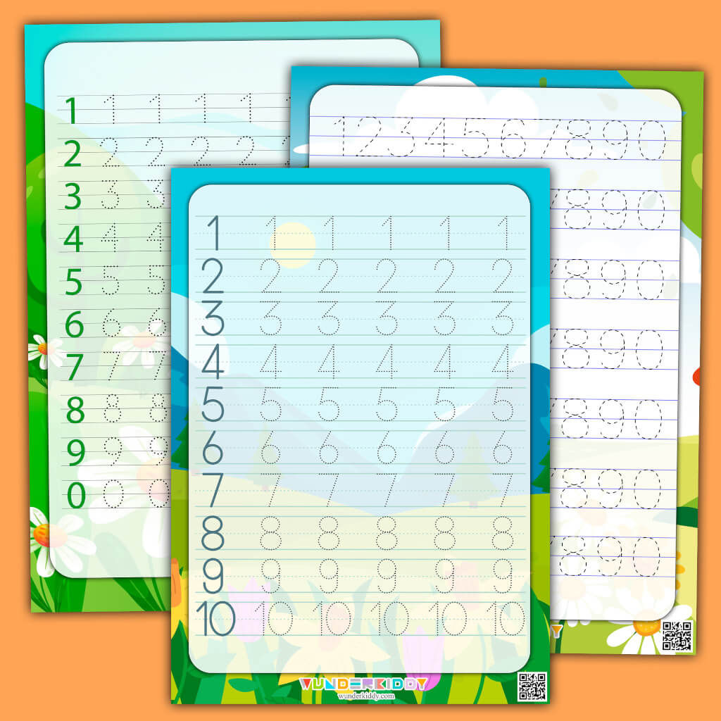Printable Number Tracing 110 PreWriting Worksheet for Preschool