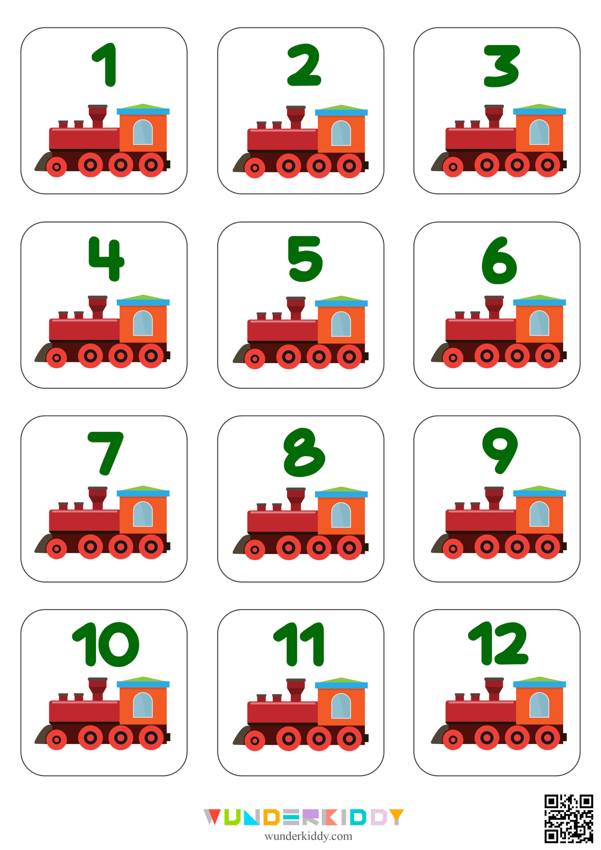 Number Train 1-20 Math Activity - Image 2