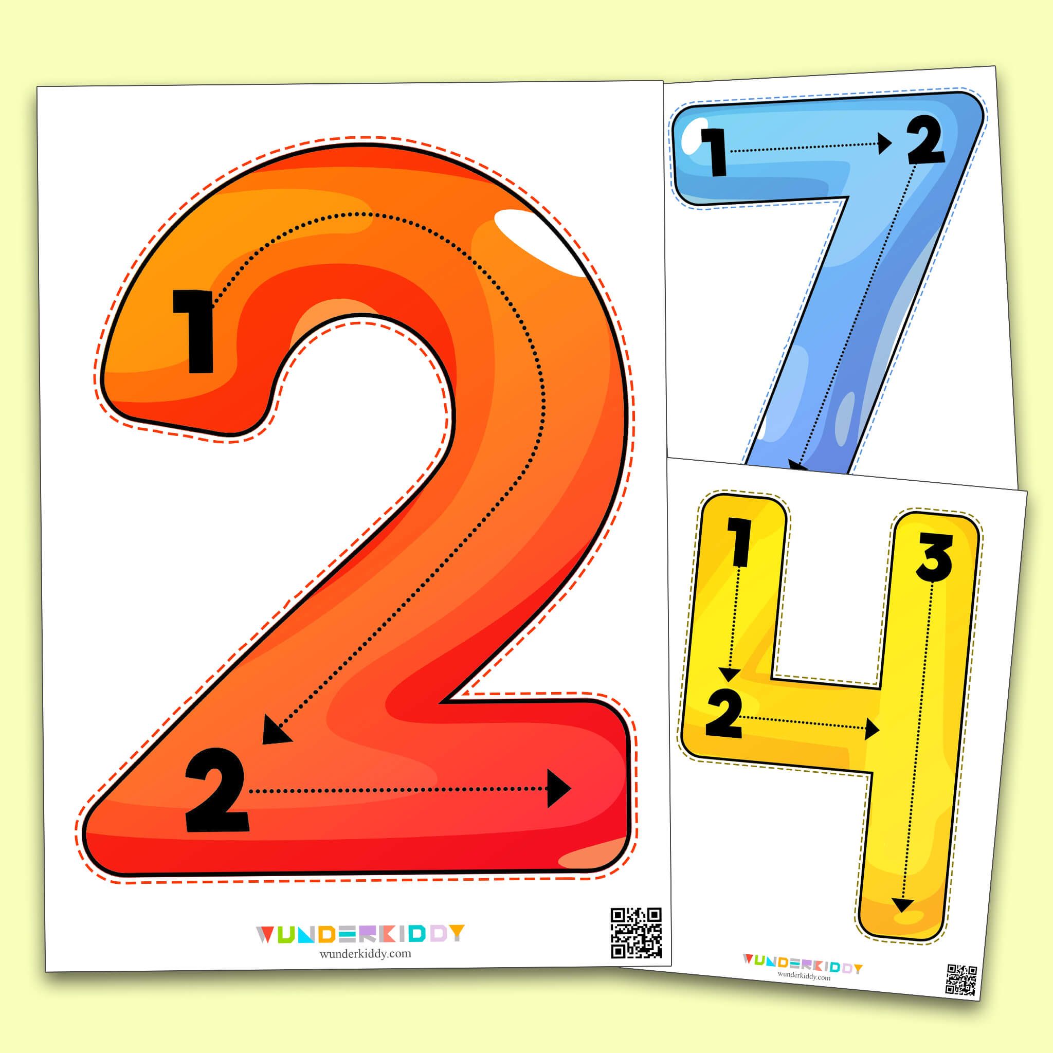 Worksheets for Number Tracing and Cutting Activities