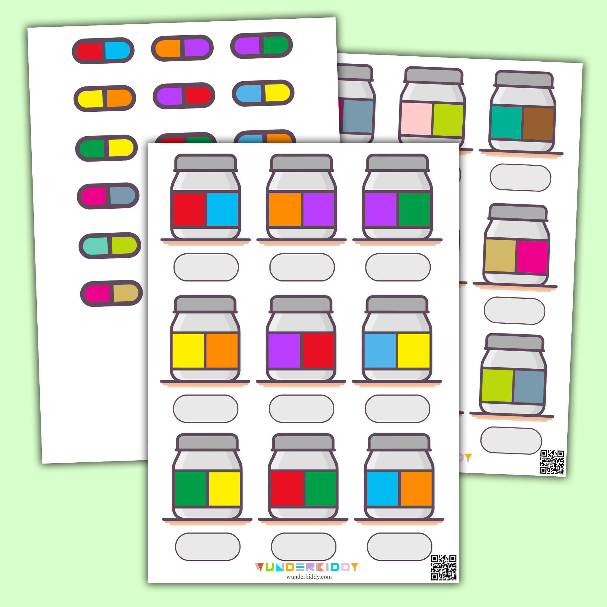 Pill Bottle Color Matching Activity