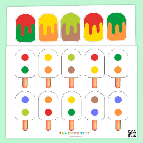 Puzzle de logique à imprimer : associer les bonnes couleurs aux glaces - Image 2