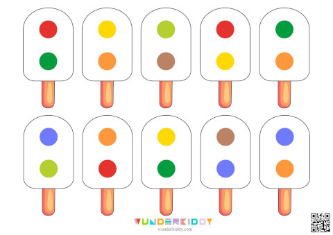 Summer Popsicle Two-Color Sorting Activity - Image 2