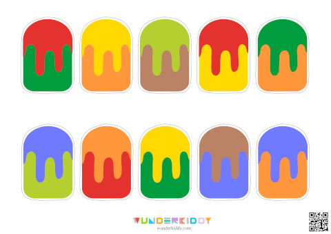 Summer Popsicle Two-Color Sorting Activity - Image 3