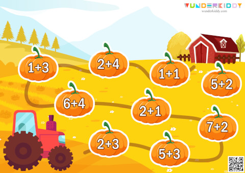 Pumpkin Addition to 10 Worksheet - Image 2
