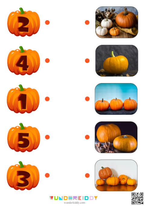Pumpkin Number Match Worksheet - Image 2