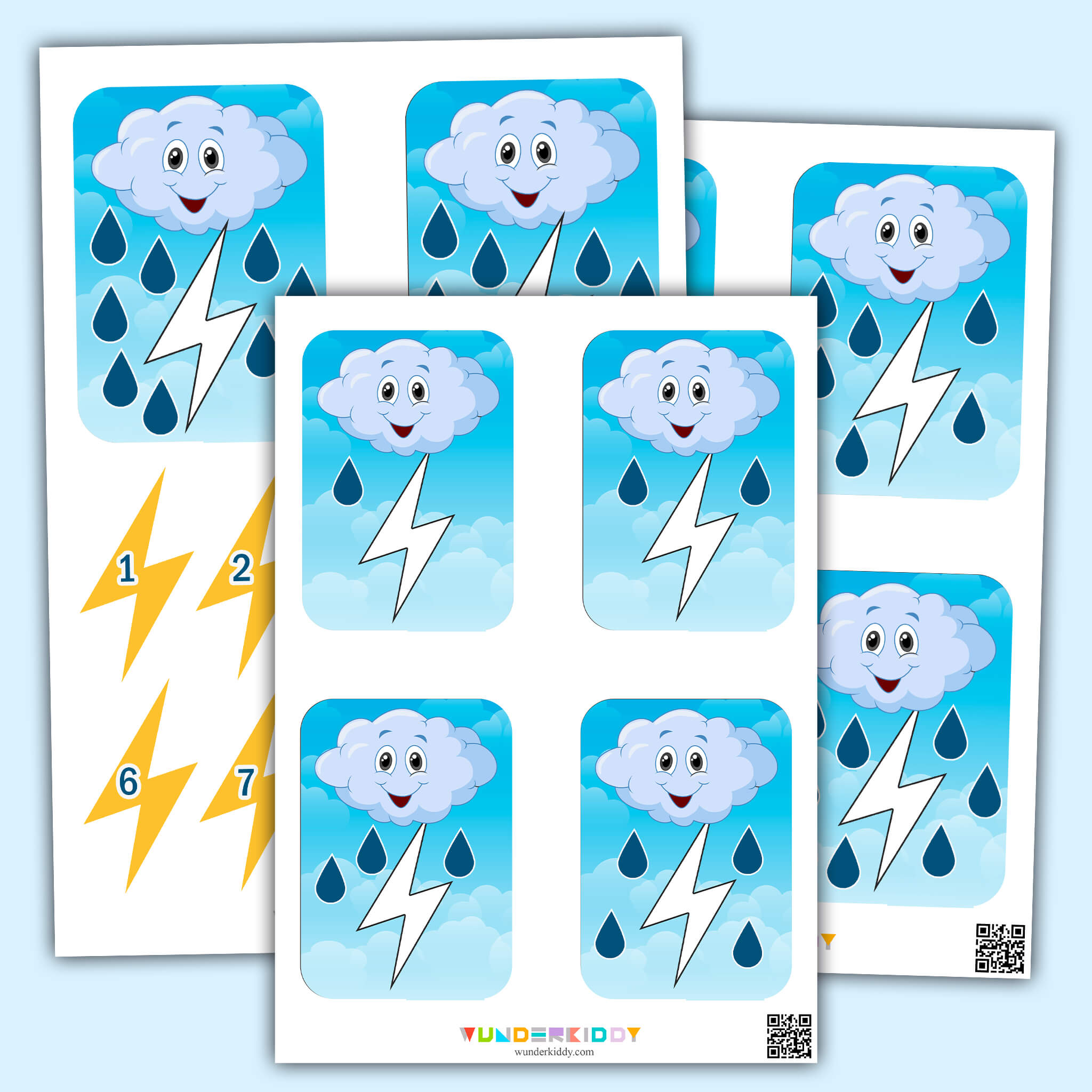 Rain and Lightning Math Activity