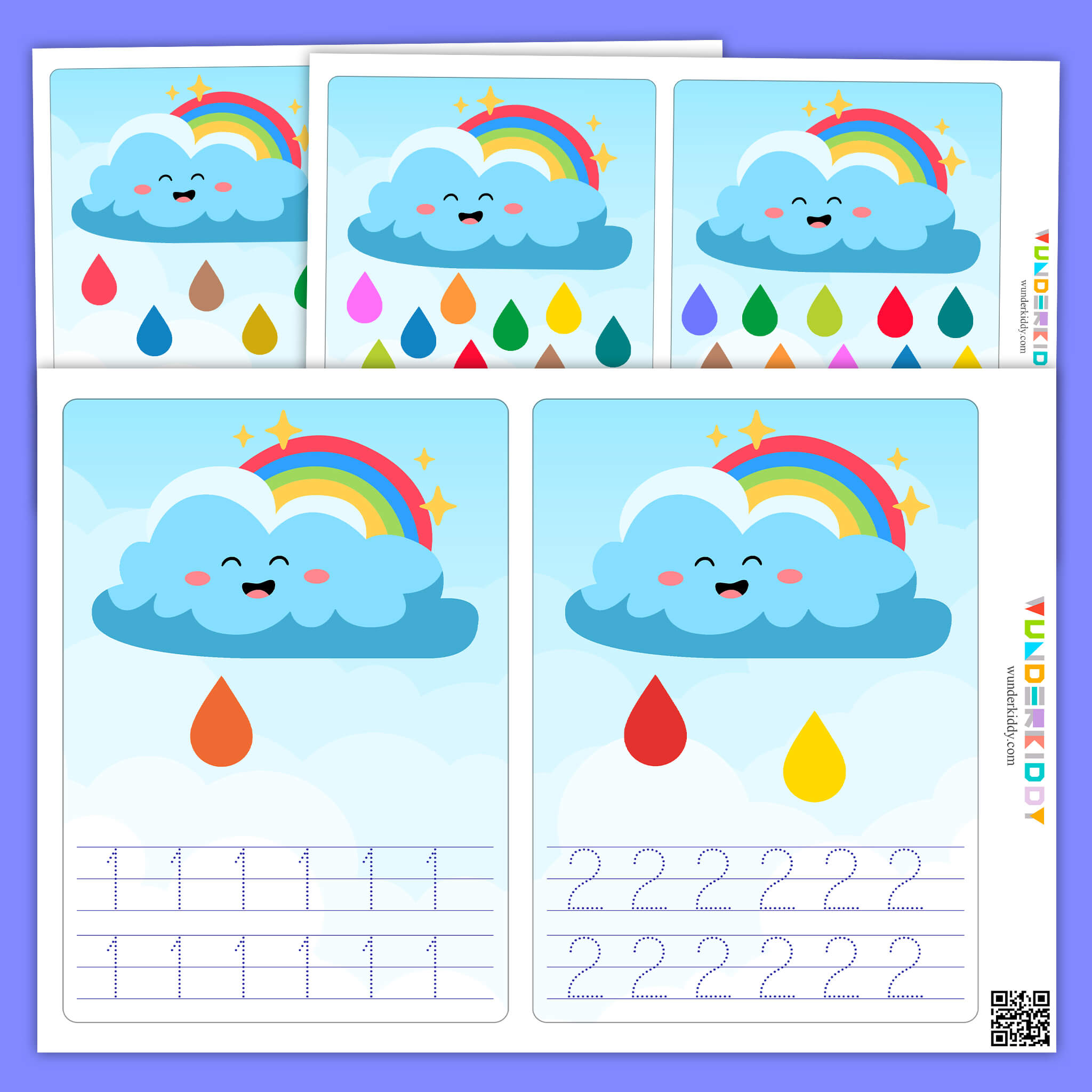 Rain Cloud Number Tracing Activity