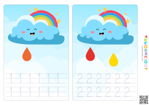 Rain Cloud Number Tracing Activity - Image 2