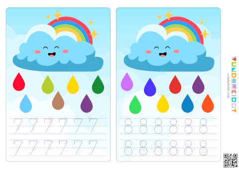 Rain Cloud Number Tracing Activity - Image 5