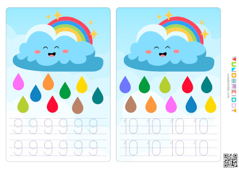 Rain Cloud Number Tracing Activity - Image 6