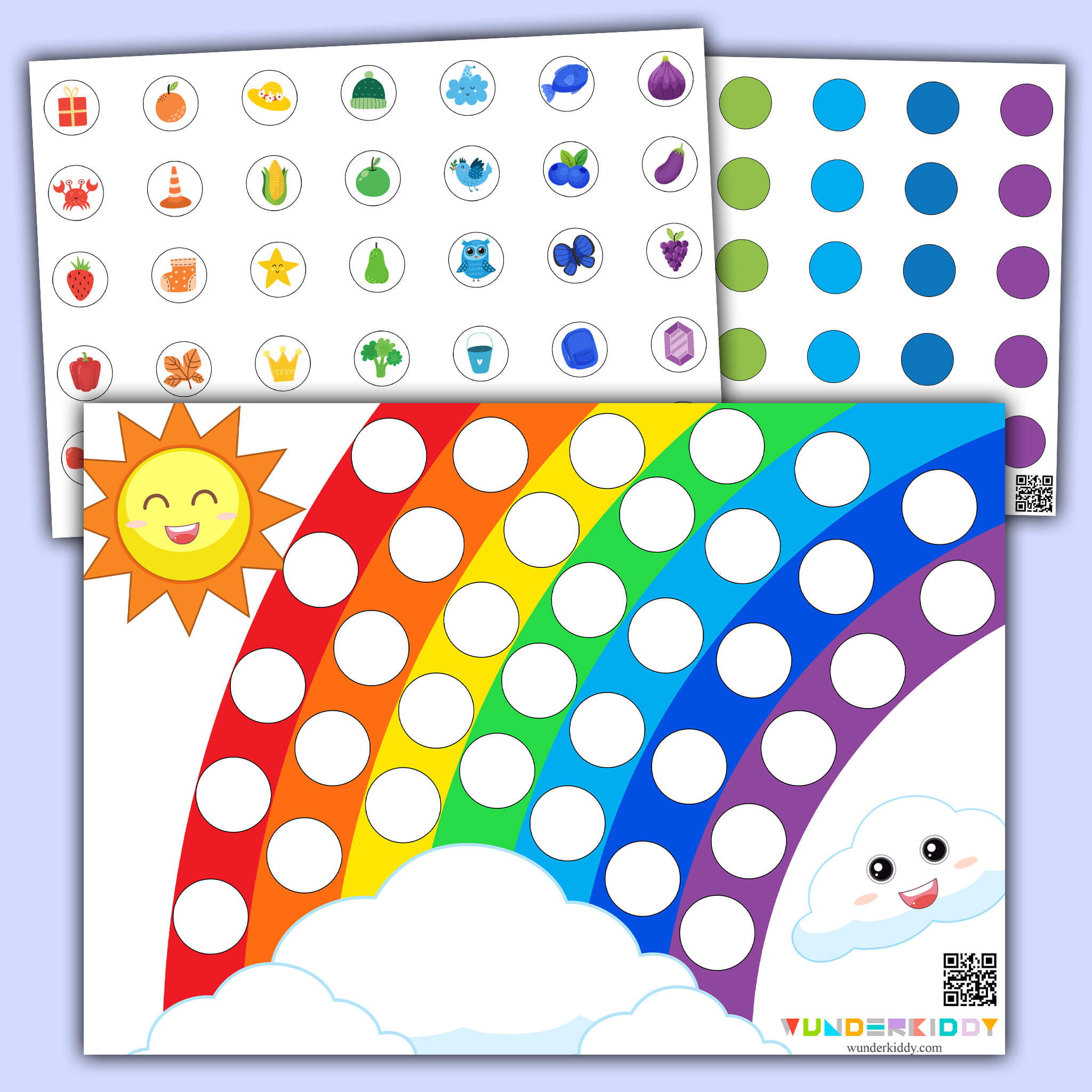 Rainbow Color Matching and Sensory Worksheet