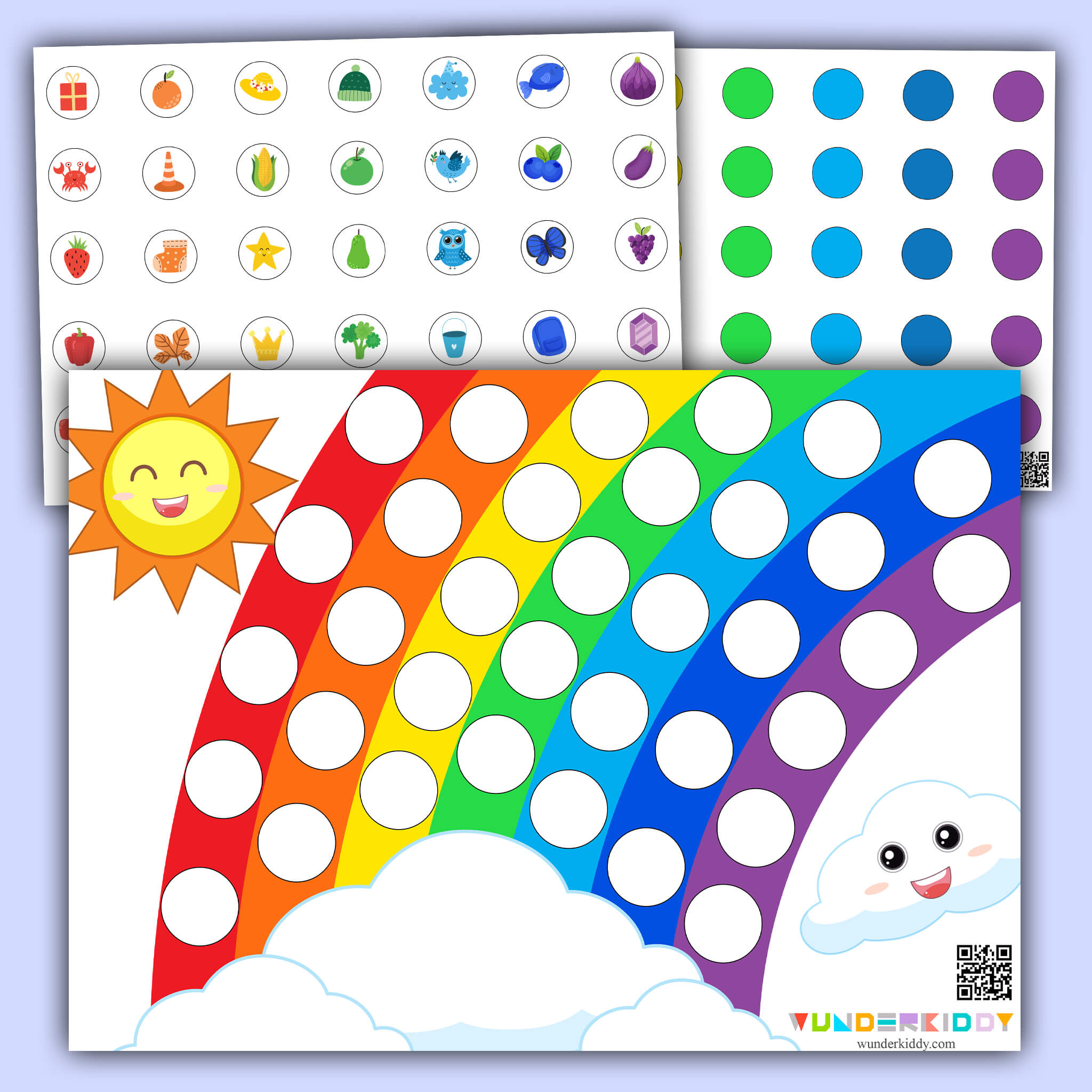 Rainbow Color Matching and Sensory Worksheet