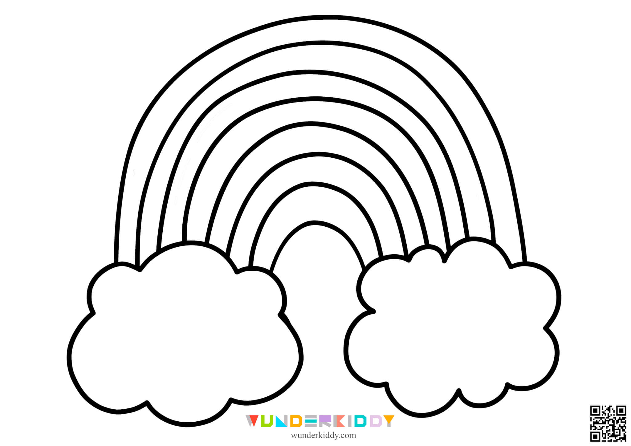 Free Printable Rainbow Template for Craft in Kindergarten