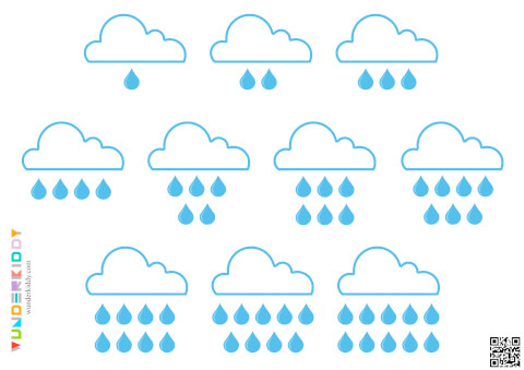 Raindrops Count and Match Worksheet - Image 2