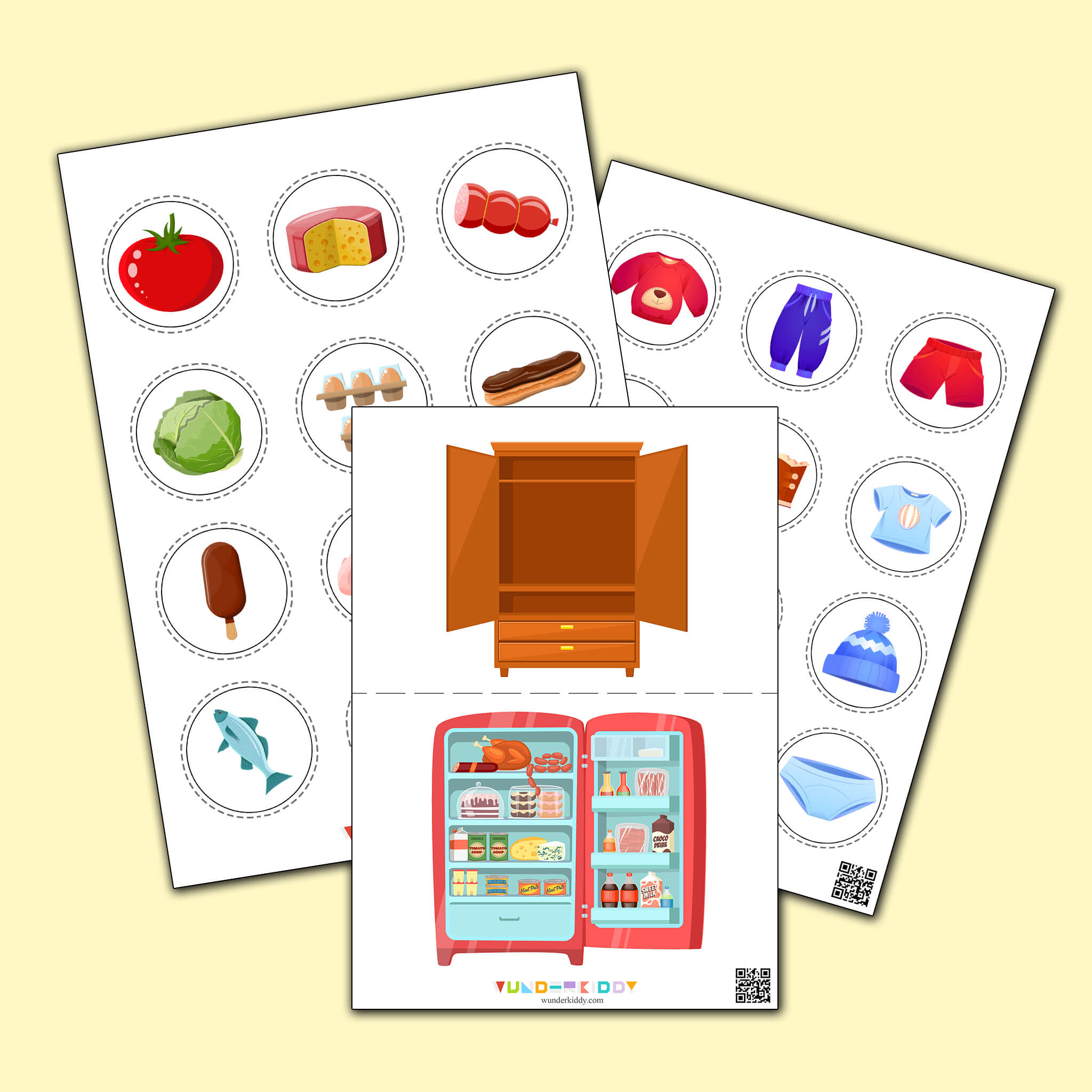 Food and Clothes Sorting Activity Sheet