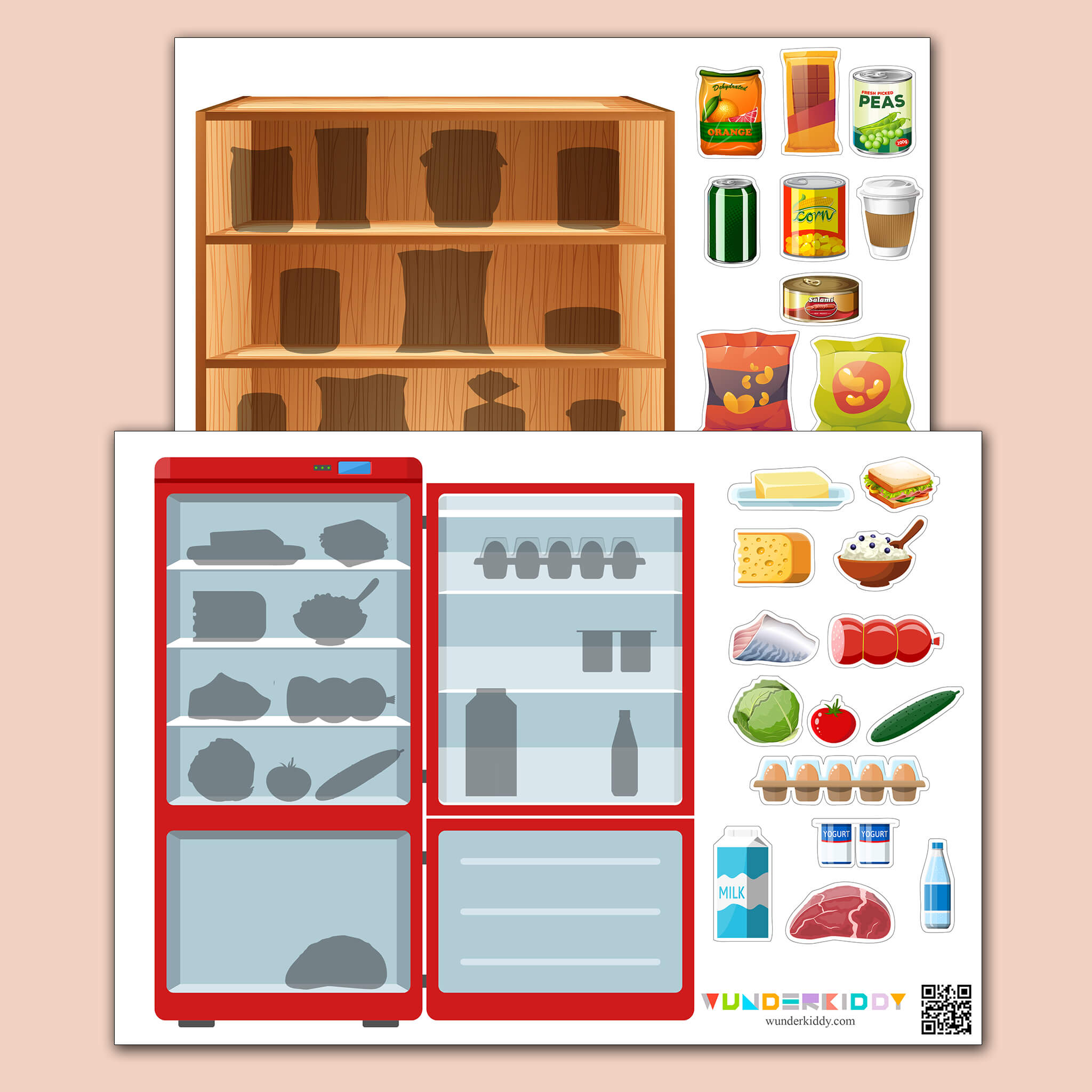 Sorting Worksheet Refregirator or Shelf