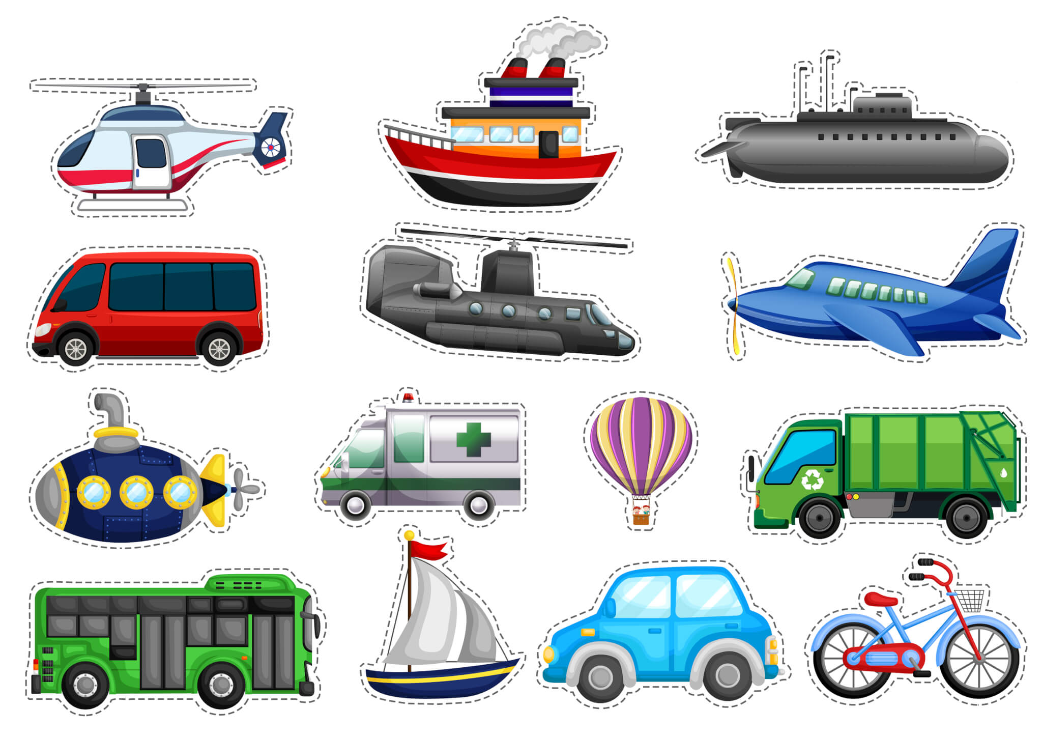 forms of transportation clipart for kids